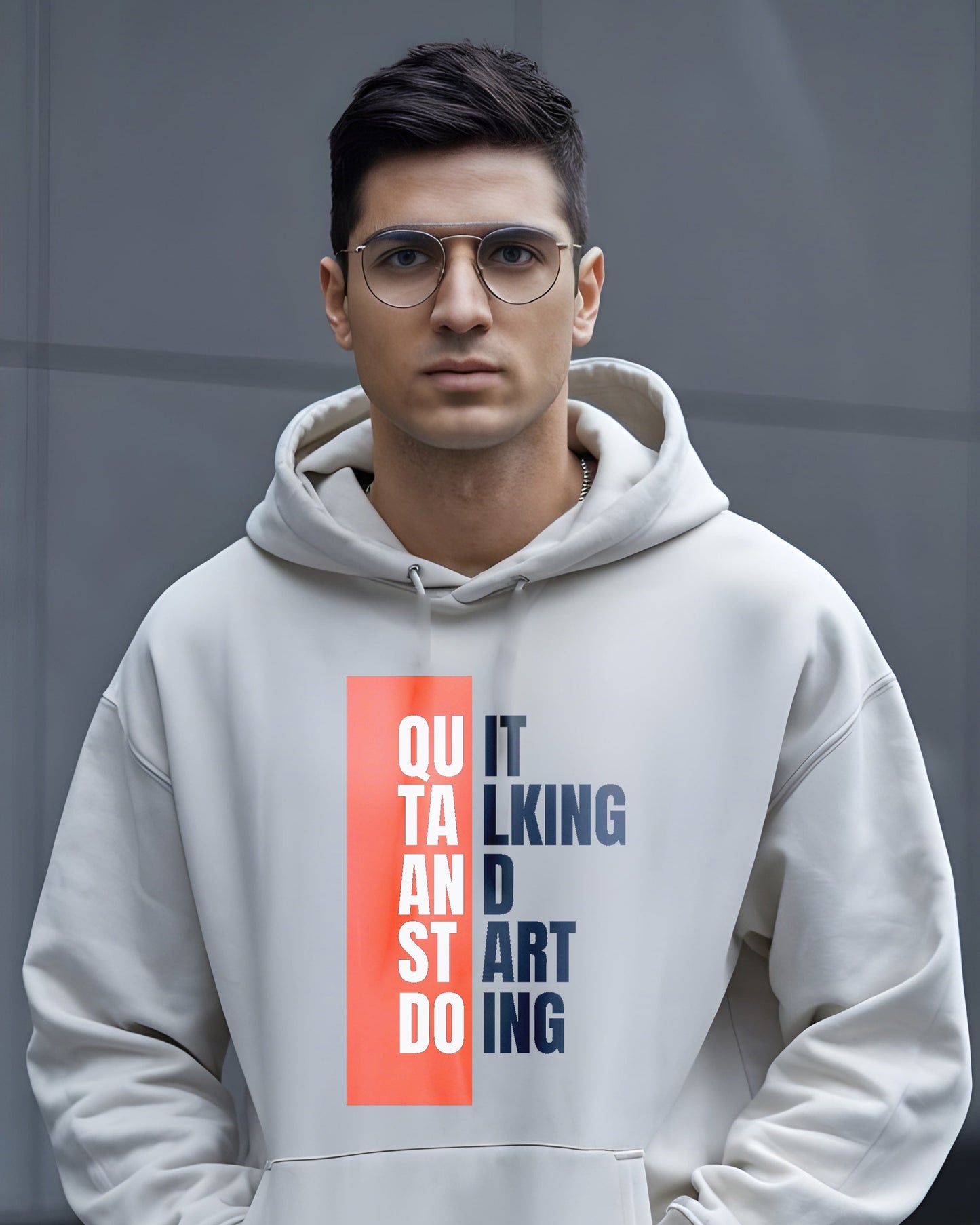 Quit Talking Printed Hoodie