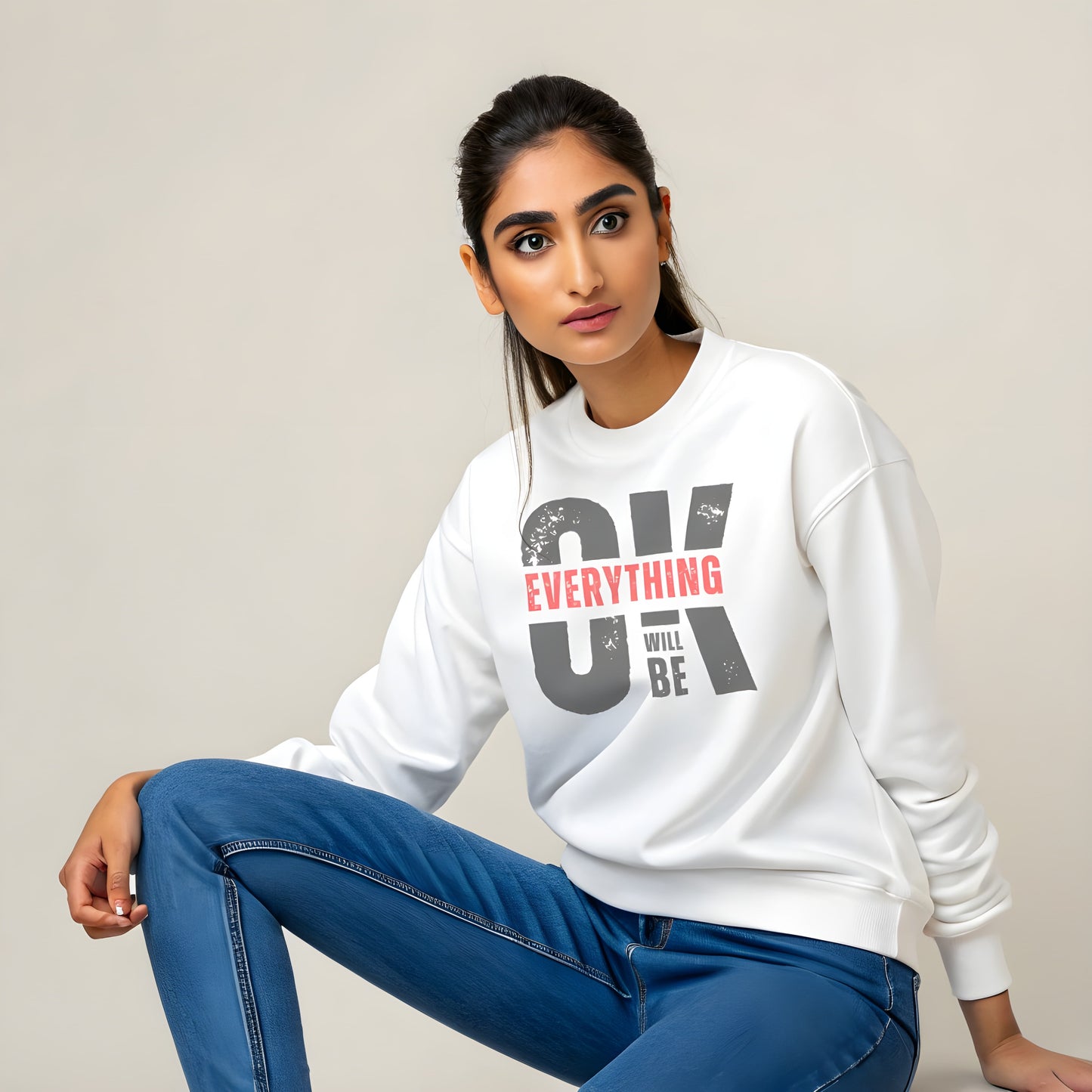 Everything Will Be Ok Printed Sweatshirt