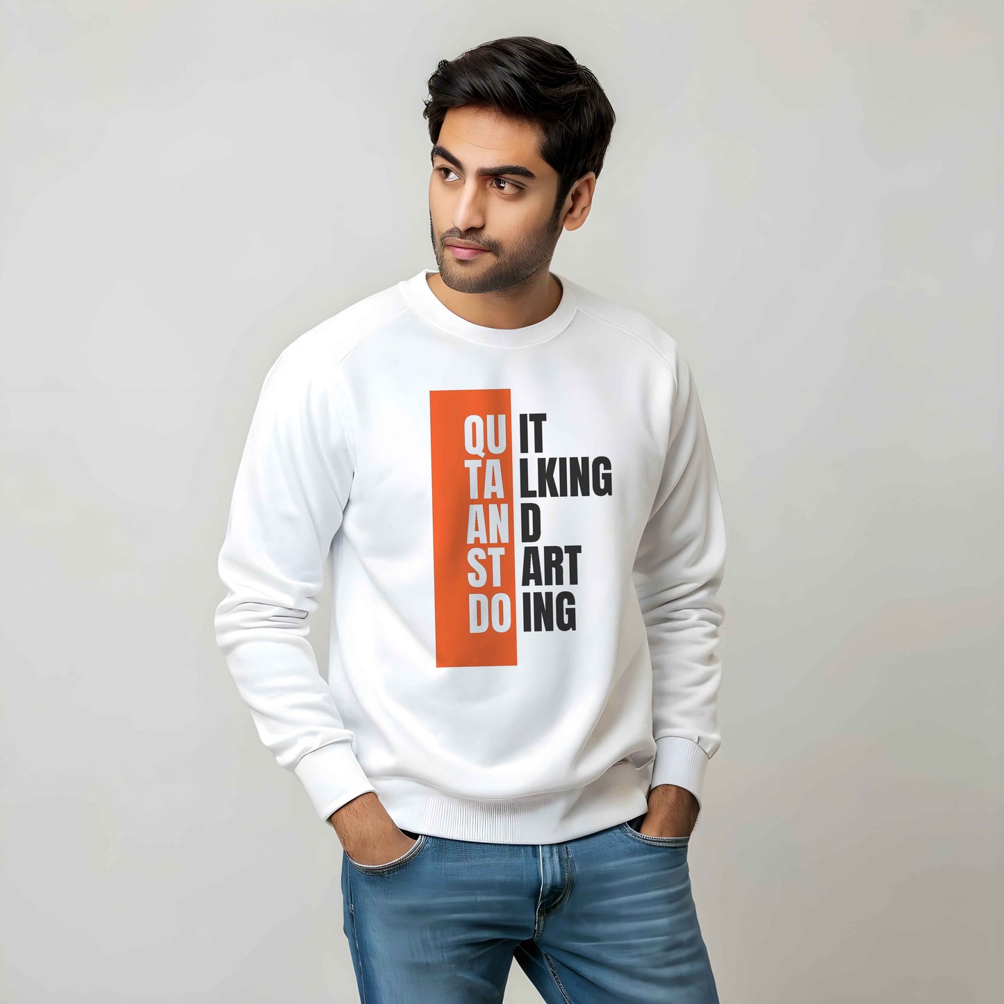 Quit Talking Printed Sweatshirt